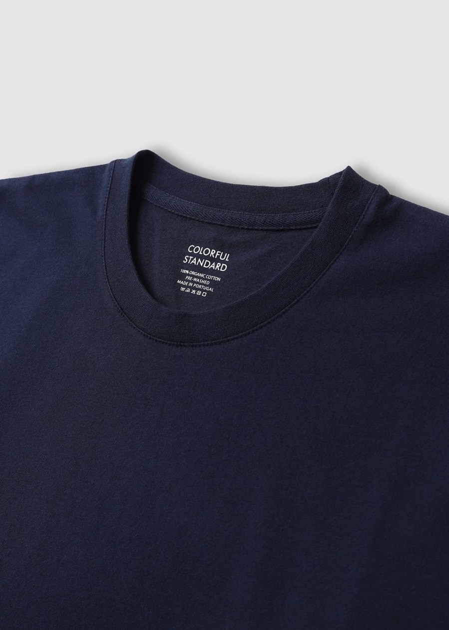 Mens COLORFUL STANDARD T-Shirts | Mens Classic Organic T-Shirt In Navy Blue