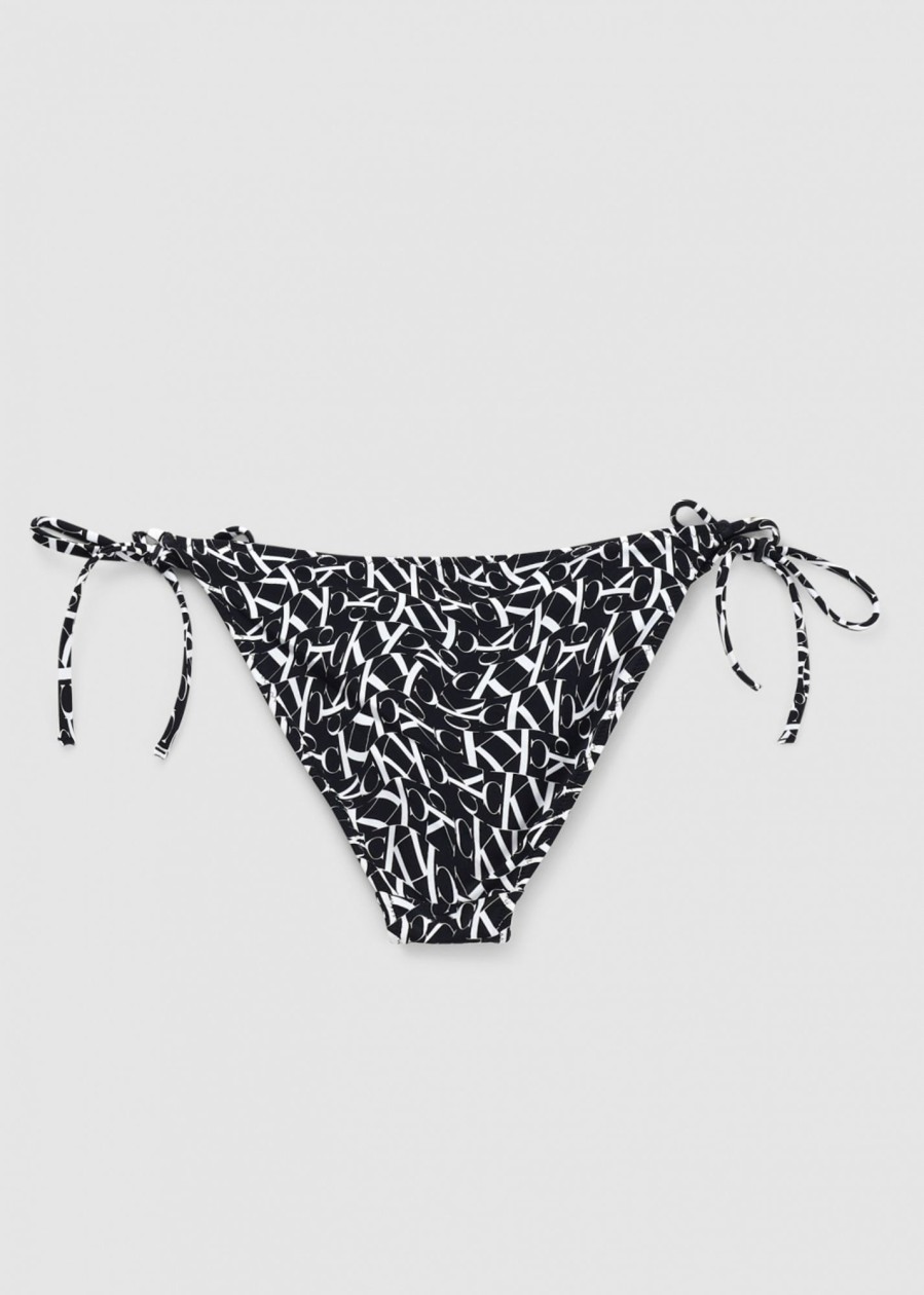 Womens CALVIN KLEIN Swimwear | Ck Warped Logo String Bikini Bottoms