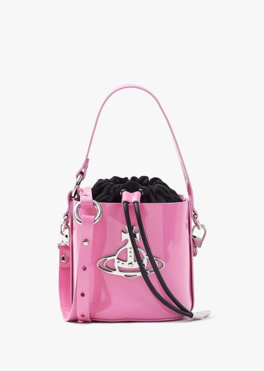 Womens VIVIENNE WESTWOOD Shoulder Bags | Womens Daisy Leather Drawstring Bucket Bag In Pink Patent