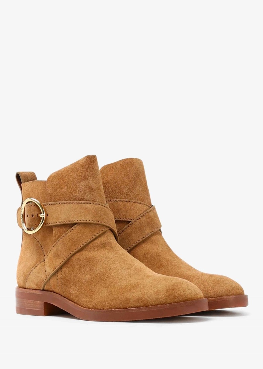 Womens SEE BY CHLOE Gifting | Lyna Suede Ankle Boots Tobacco