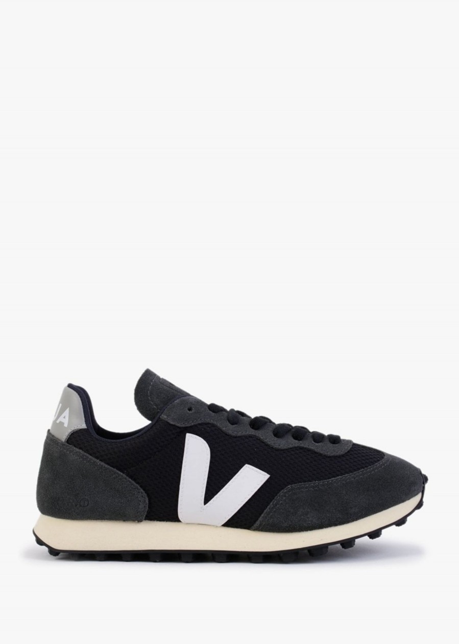 Womens VEJA Trainers | Womens Rio Branco Alveomesh Trainers In Black White Oxford Grey