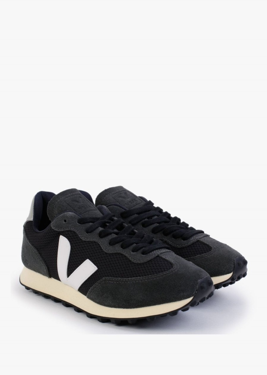 Womens VEJA Trainers | Womens Rio Branco Alveomesh Trainers In Black White Oxford Grey