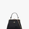 Womens VIVIENNE WESTWOOD Shoulder Bags | Womens Granny Frame Biogreen Saffiano Purse On A Chain In Black