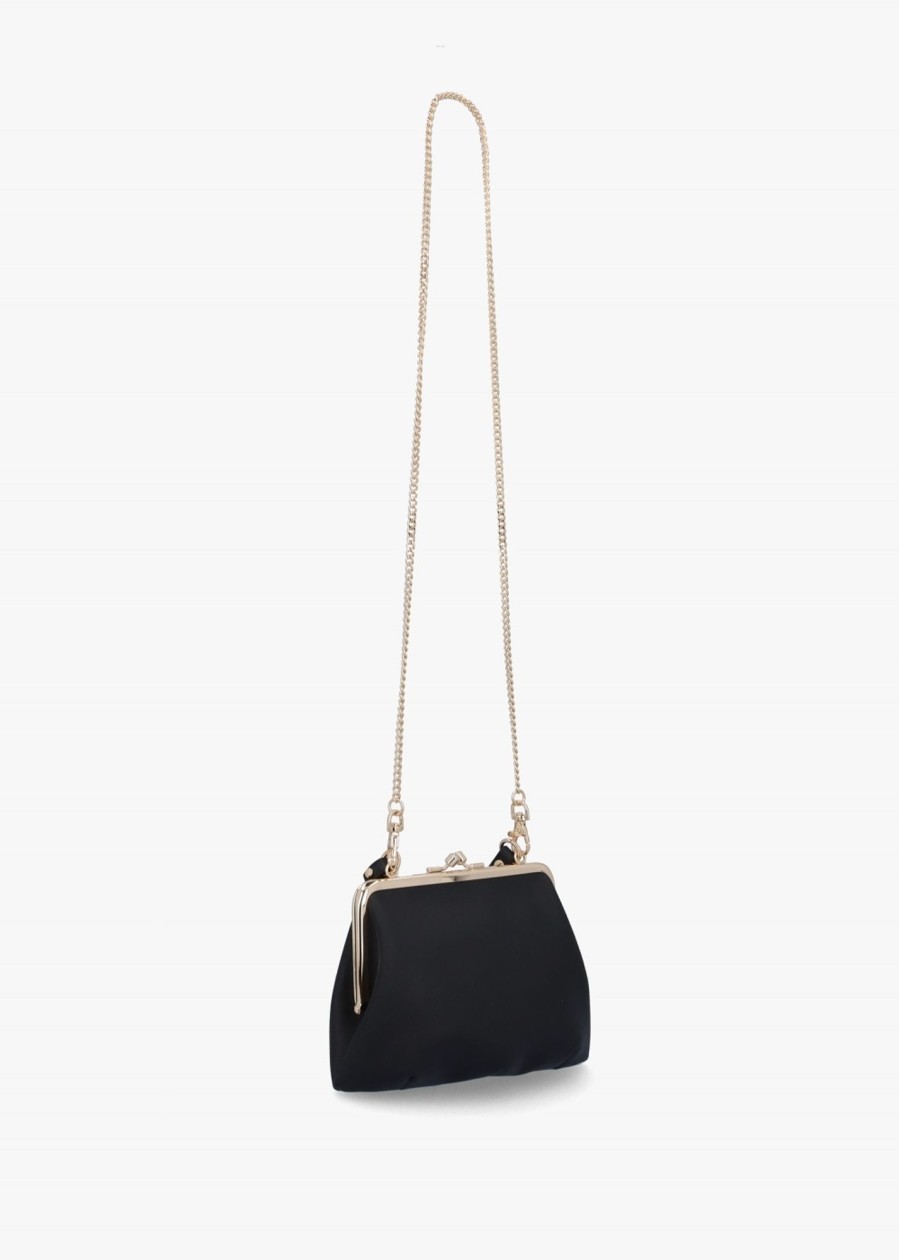 Womens VIVIENNE WESTWOOD Shoulder Bags | Womens Granny Frame Biogreen Saffiano Purse On A Chain In Black