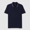 Mens PAUL & SHARK Polo Shirts | Mens Pique Poloshirt With Iconic Badge In Blue