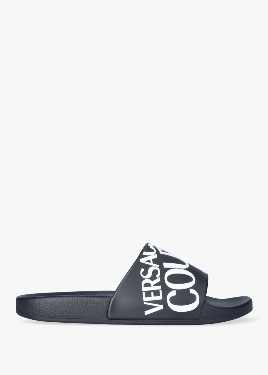 Mens VERSACE JEANS COUTURE Slides | Mens Fondo Logo Sliders In Black