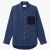 Mens FOLK Shirts | Mens Tone Babycord Shirt In Blue