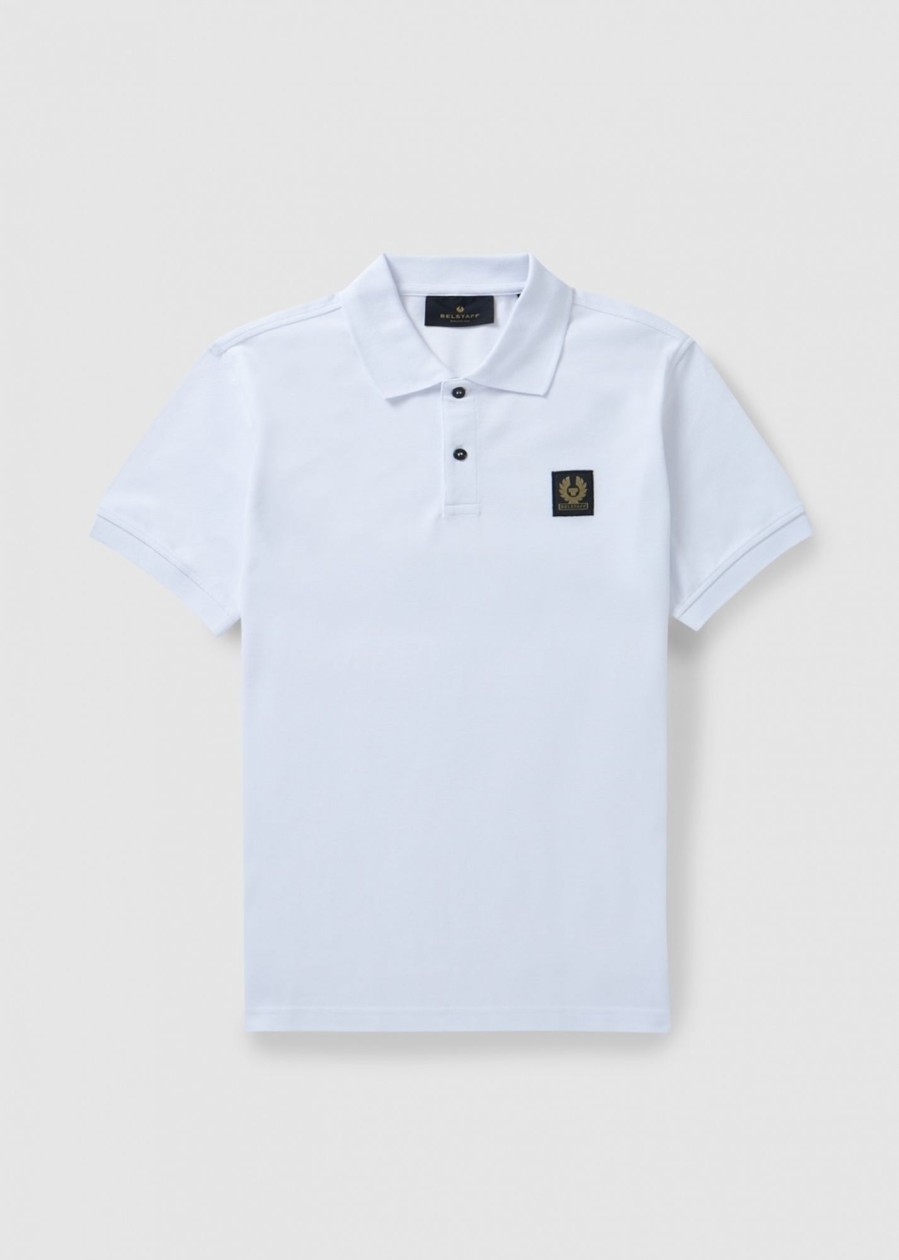 Mens BELSTAFF Polo Shirts | Mens Small Logo Poloshirt In White