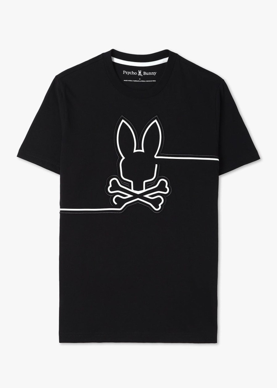 Mens PSYCHO BUNNY T-Shirts | Mens Chester Embroidered Graphic T-Shirt In Black