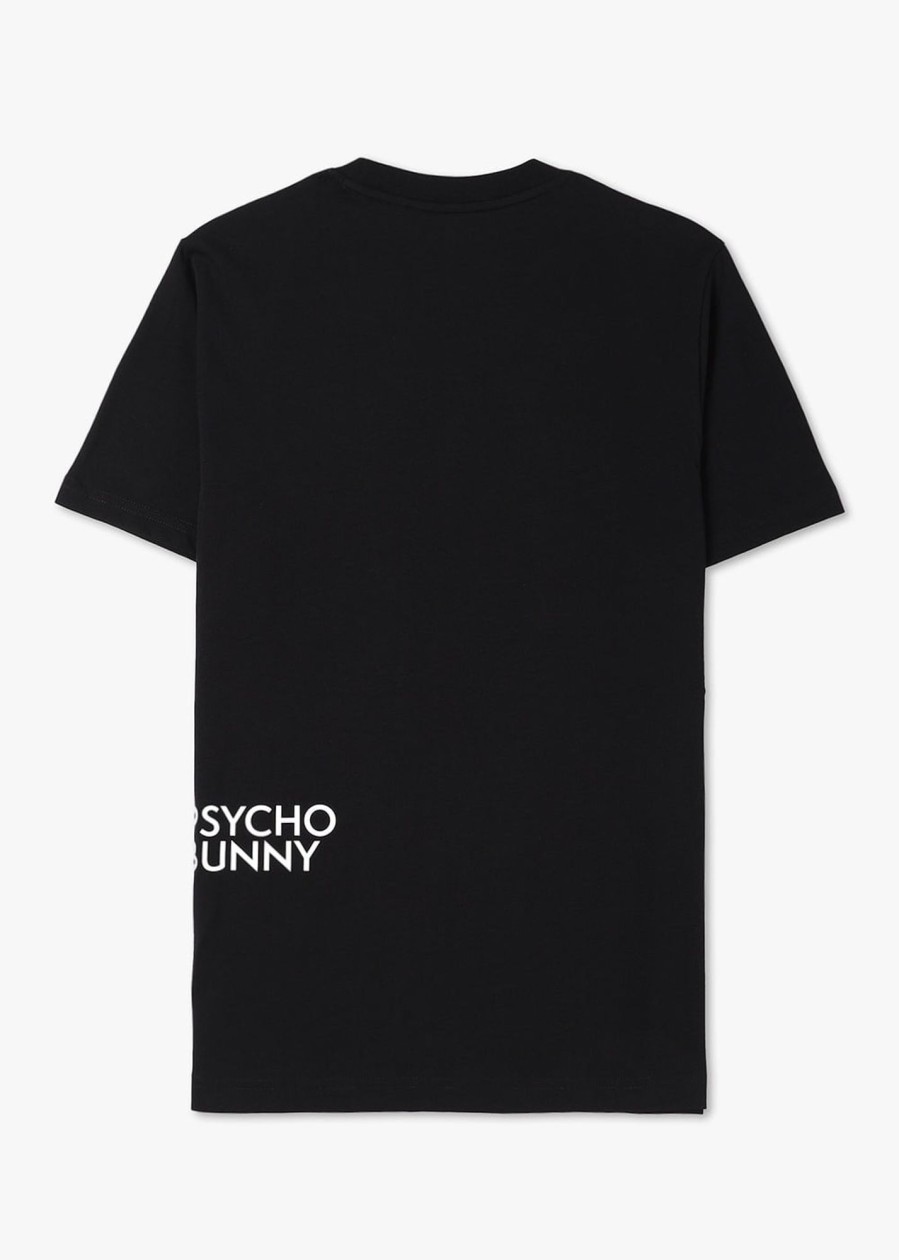 Mens PSYCHO BUNNY T-Shirts | Mens Chester Embroidered Graphic T-Shirt In Black