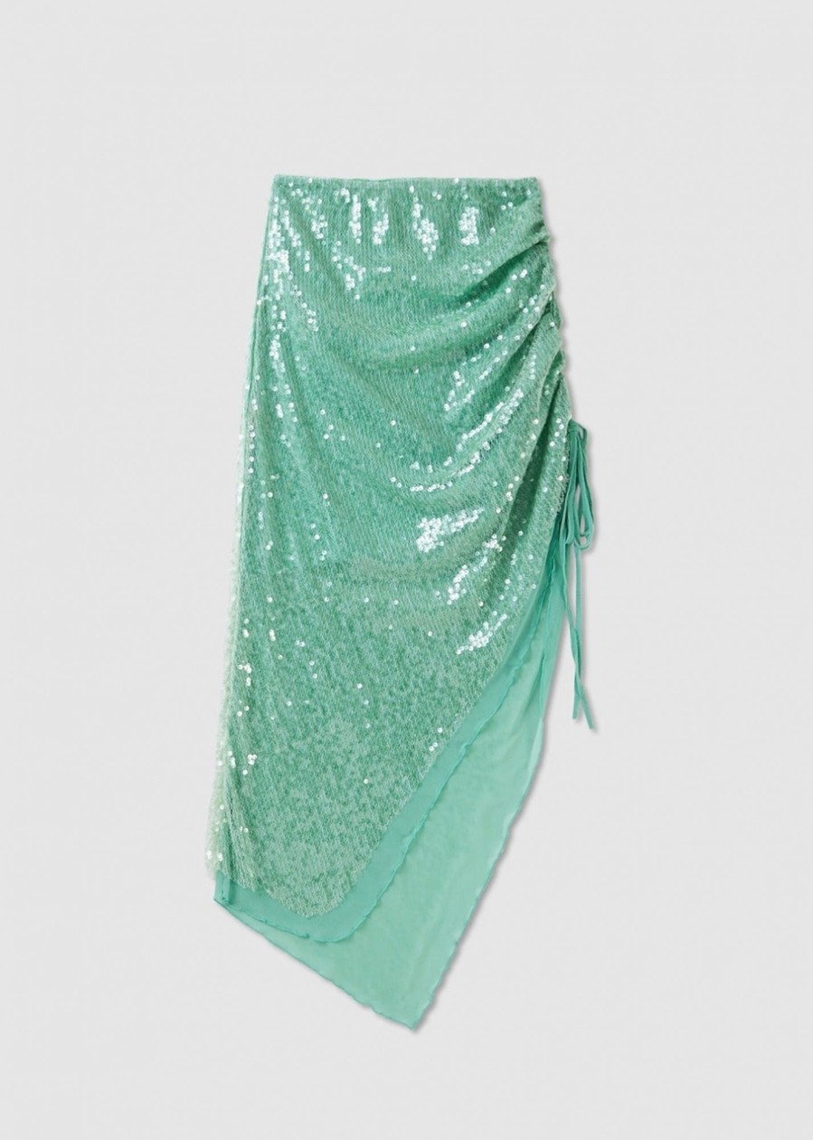 Womens HOUSE OF SUNNY Skirts | Hs Splash Sequin Skirt With Ruched Side