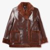 Womens PS PAUL SMITH Coats & Jackets | Womens Faux Sherling Double Breasted Jacket In Browns