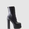 Womens SAINT LAURENT Boots | Women'S Cherry Lace Up 95 Black Boots