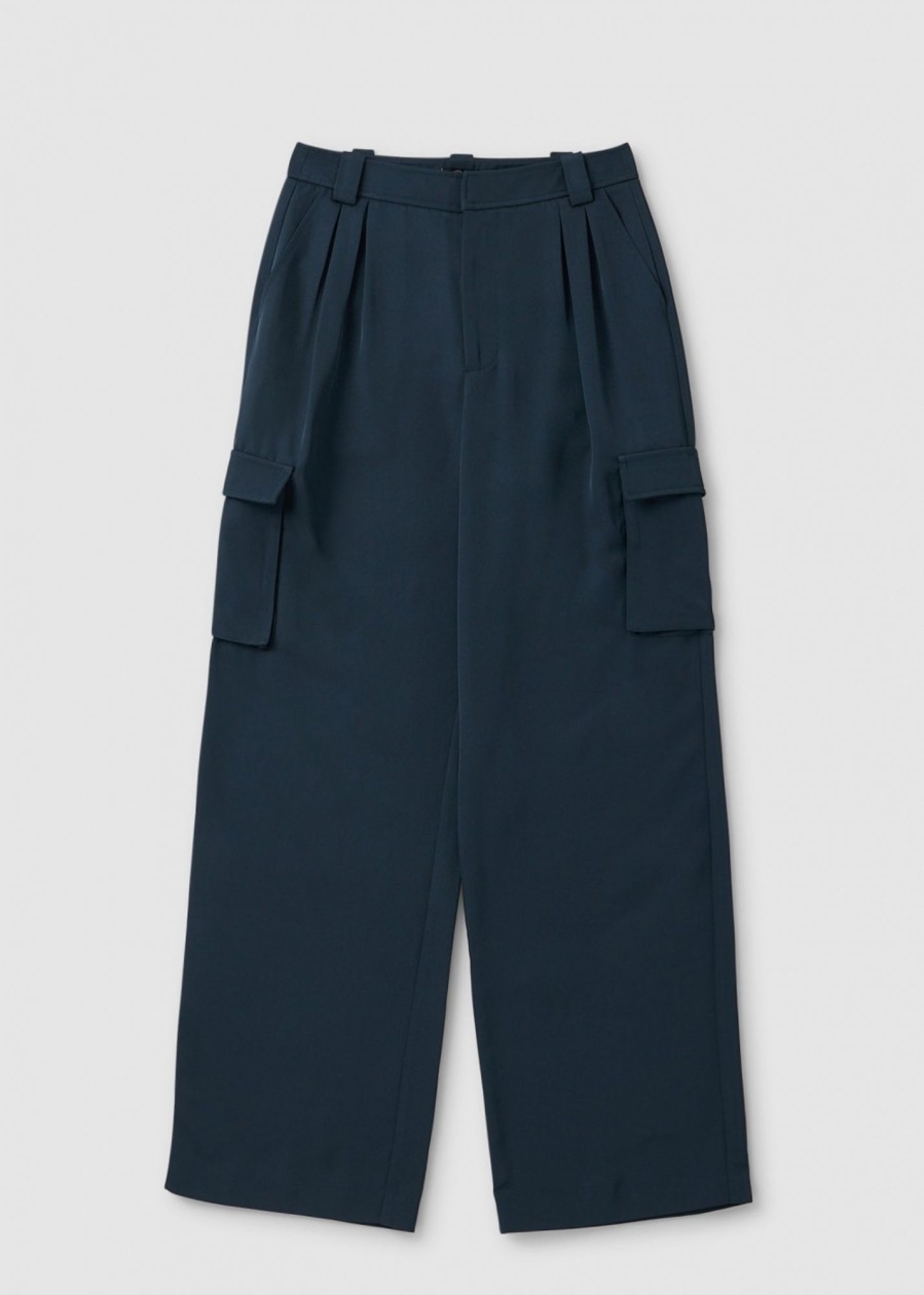 Womens RAILS Trousers | Ra Harlow Satin Cargo Trousers