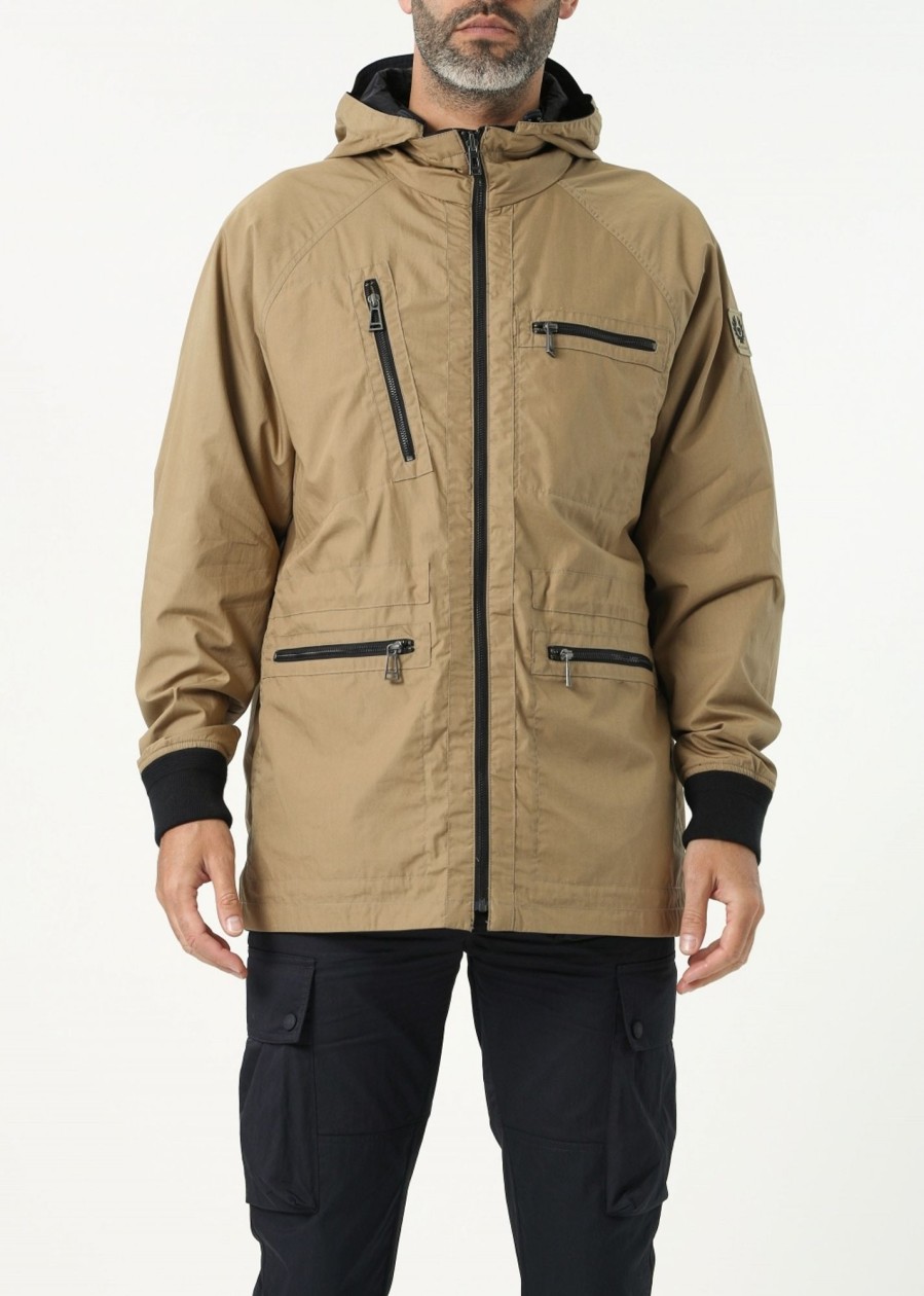 Mens BELSTAFF Coats & Jackets | Mens Centenary Reversible Parka In Black And British Khaki