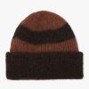 Mens NORSE PROJECTS Gifting | Mens Alpaca Mohair Stripe Beanie Hat In Espresso