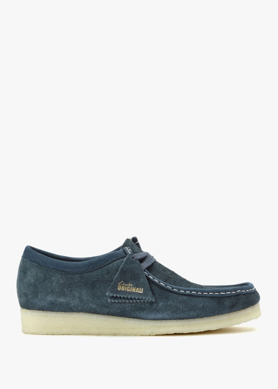 Mens CLARKS ORIGINALS Shoes | Mens Wallabee Suede Shoes In Navy