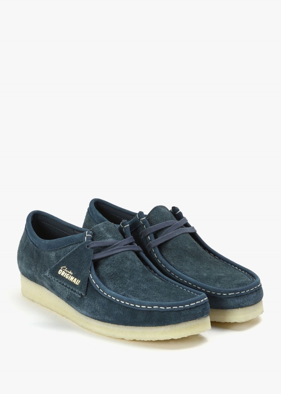 Mens CLARKS ORIGINALS Shoes | Mens Wallabee Suede Shoes In Navy