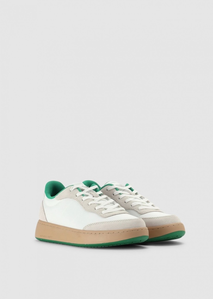 Womens WODEN Trainers | Womens May Leather Trainers In White Basil