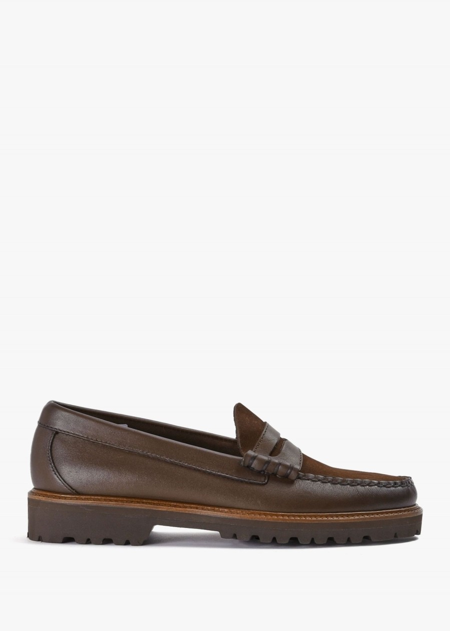 Mens G.H.BASS Loafers | Mens Weejun 90 Larson Soft Penny Loafers In Chocolate