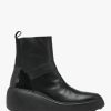 Womens FLY LONDON Boots | Womens Doxe Leather Wedge Boots In Black