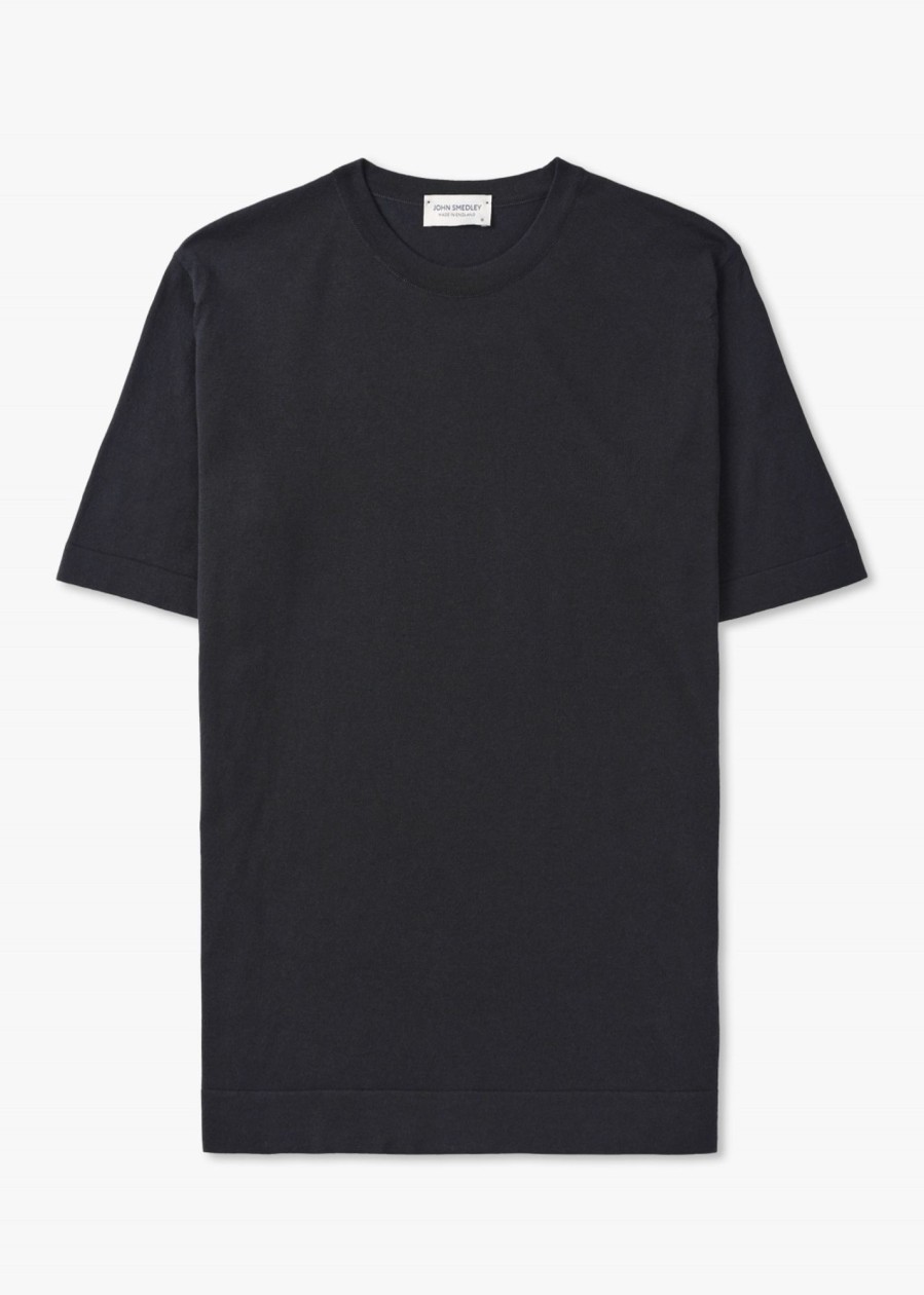 Mens JOHN SMEDLEY T-Shirts | Mens Lorca Welted T-Shirt In Black