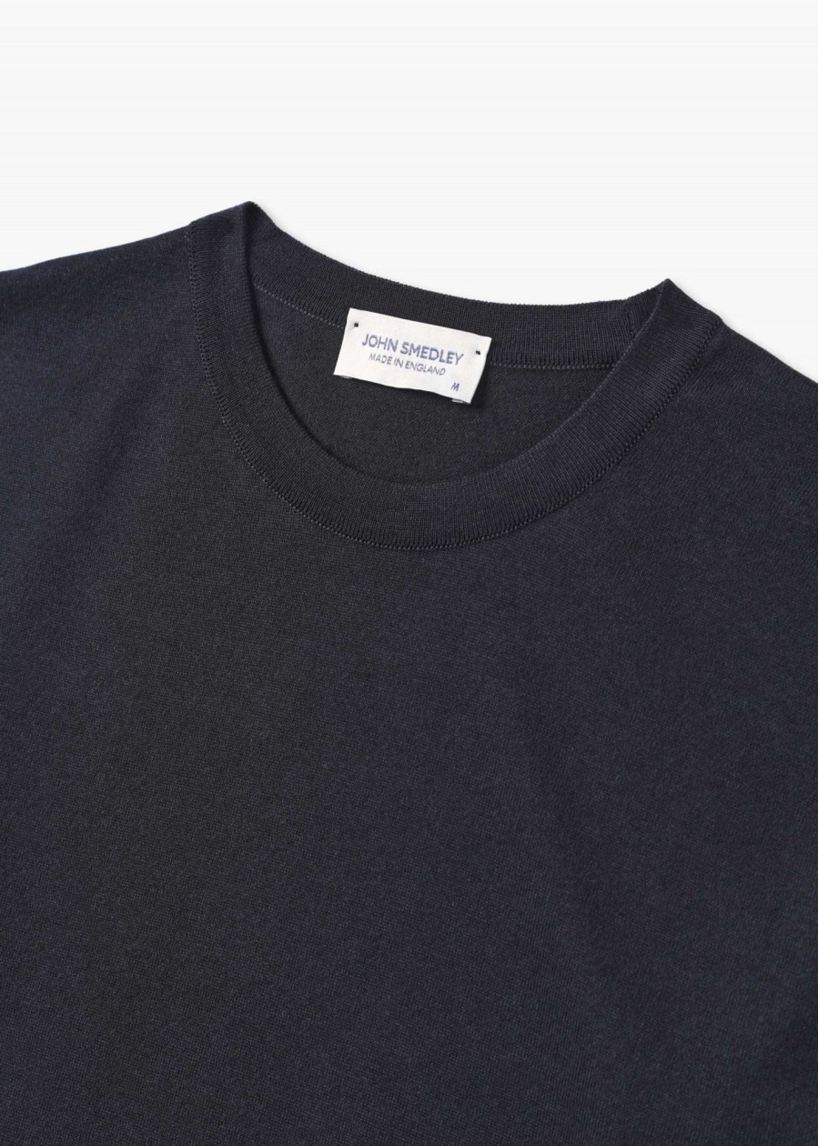 Mens JOHN SMEDLEY T-Shirts | Mens Lorca Welted T-Shirt In Black