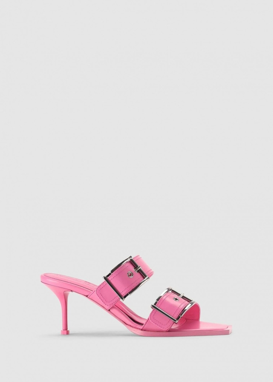 Womens ALEXANDER McQUEEN Sandals | Amcq Alexander Mcqueen Women'S Double Buckle Punk Mules