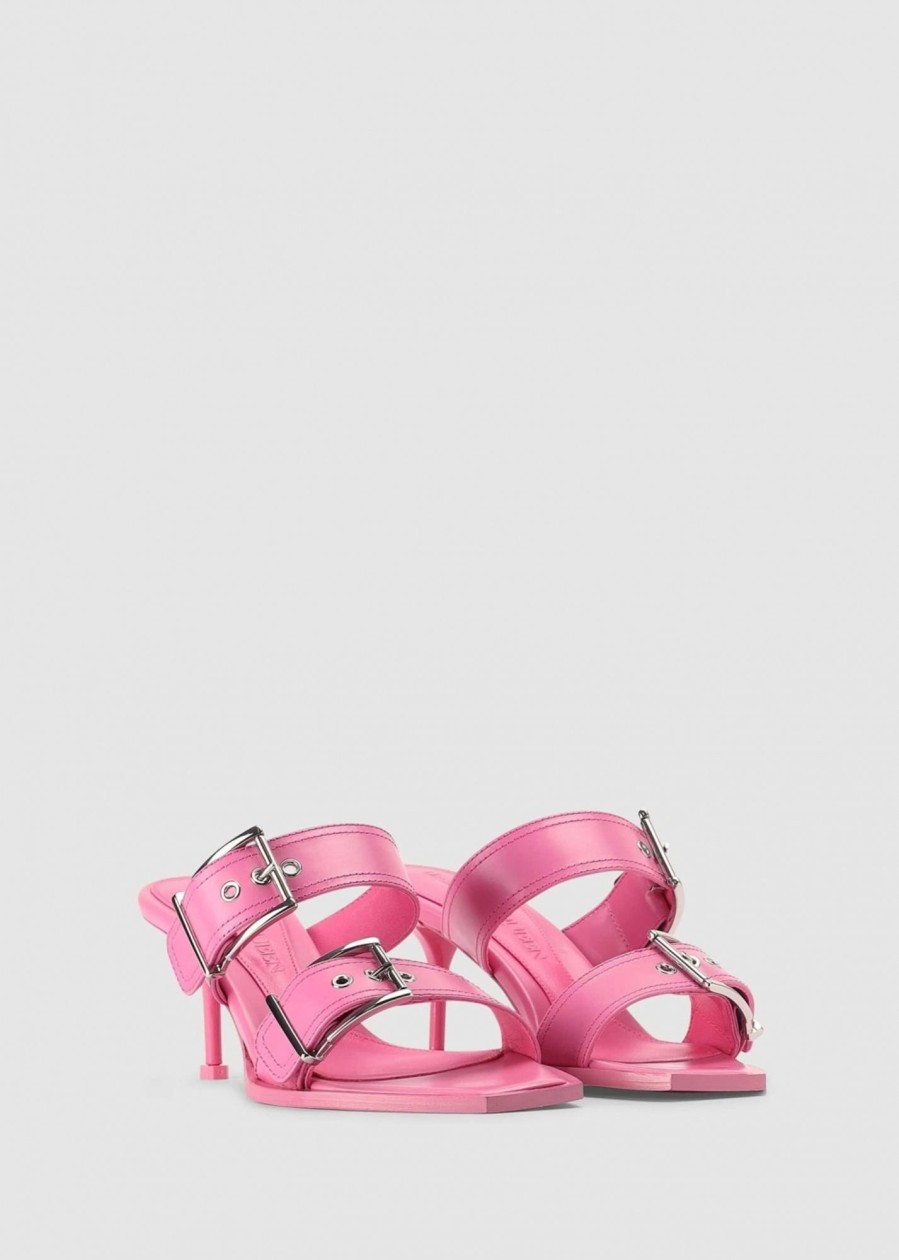 Womens ALEXANDER McQUEEN Sandals | Amcq Alexander Mcqueen Women'S Double Buckle Punk Mules