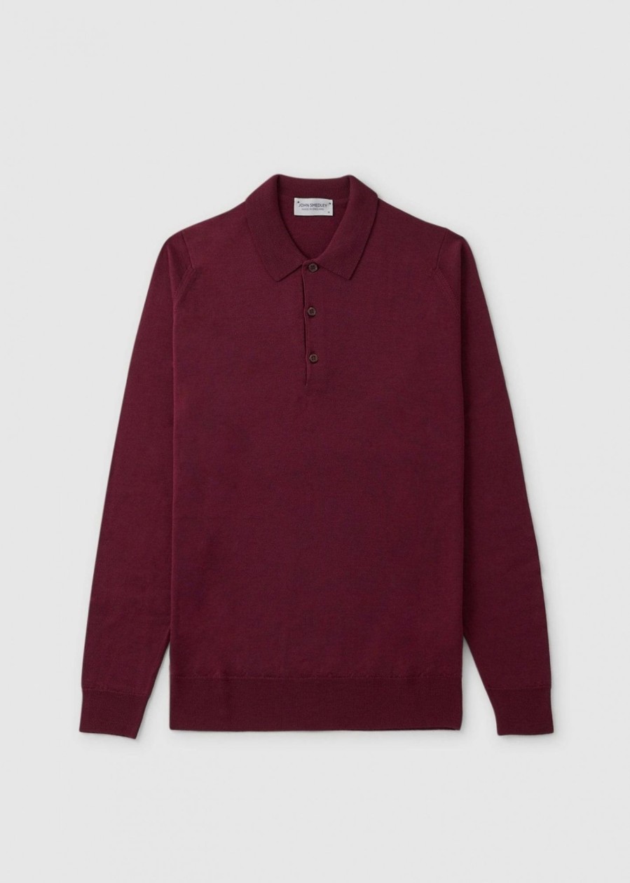 Mens JOHN SMEDLEY Shirts | Mens Belper Shirt In Bordeaux