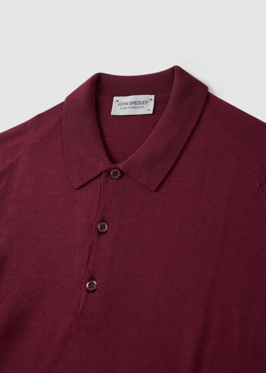 Mens JOHN SMEDLEY Shirts | Mens Belper Shirt In Bordeaux