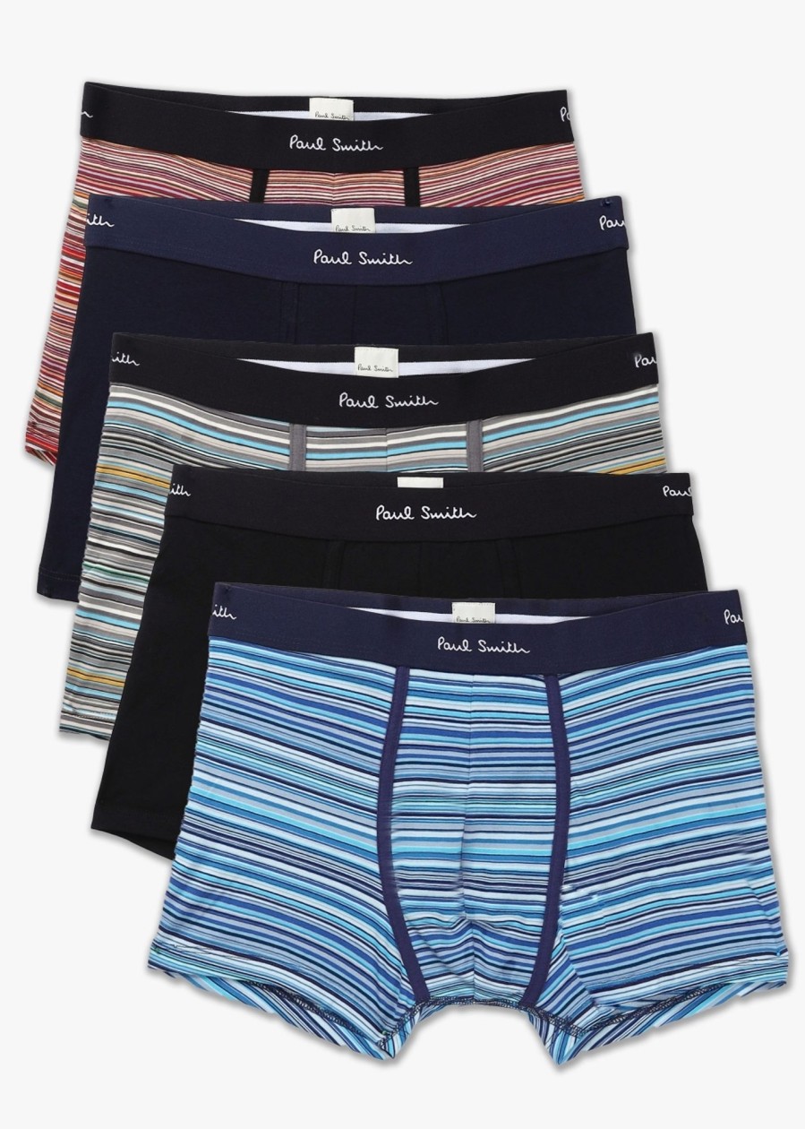 Mens PAUL SMITH Gifting | Mens 5 Pack Signature Trunk In Black