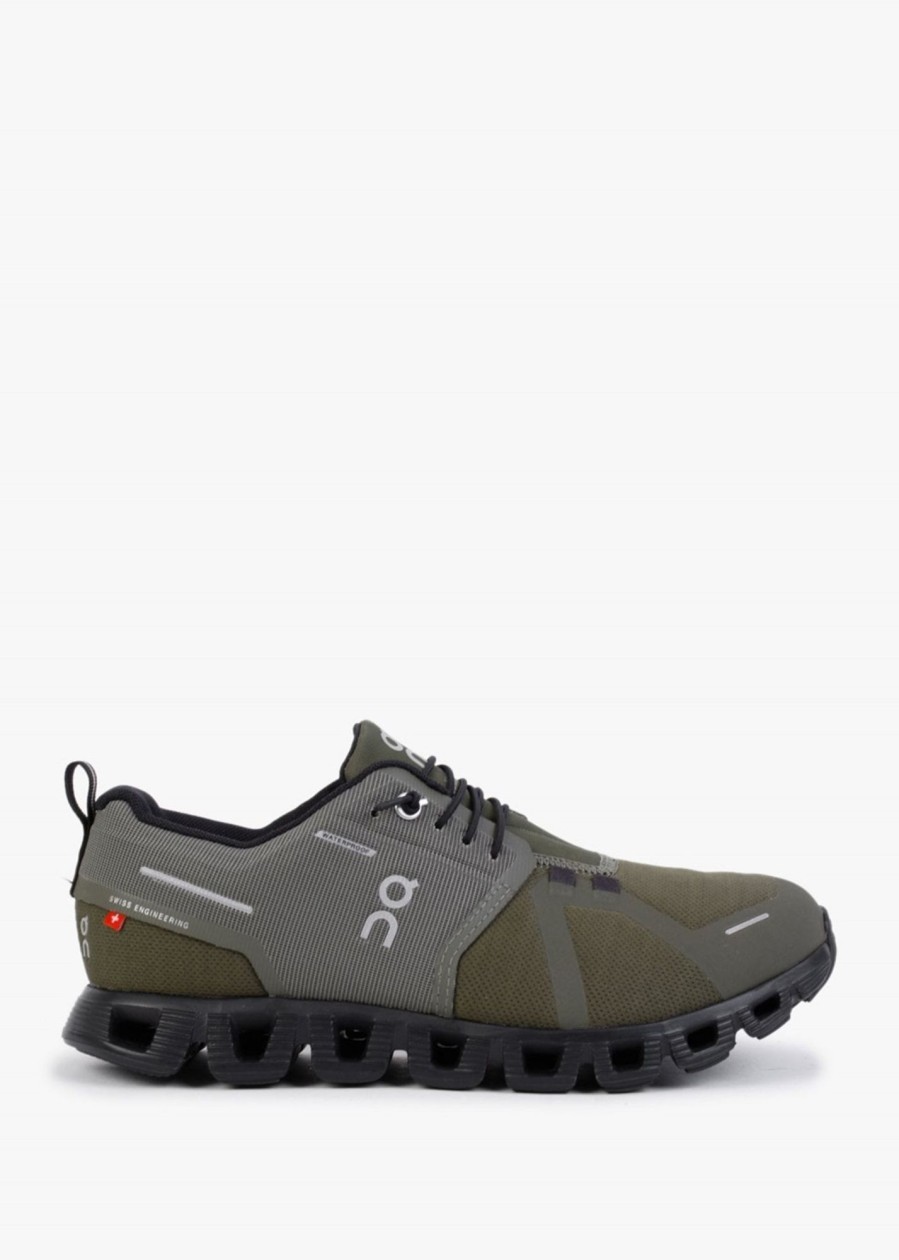 Womens ON RUNNING Trainers | Womens Cloud 5 Waterproof Olive Black Trainers