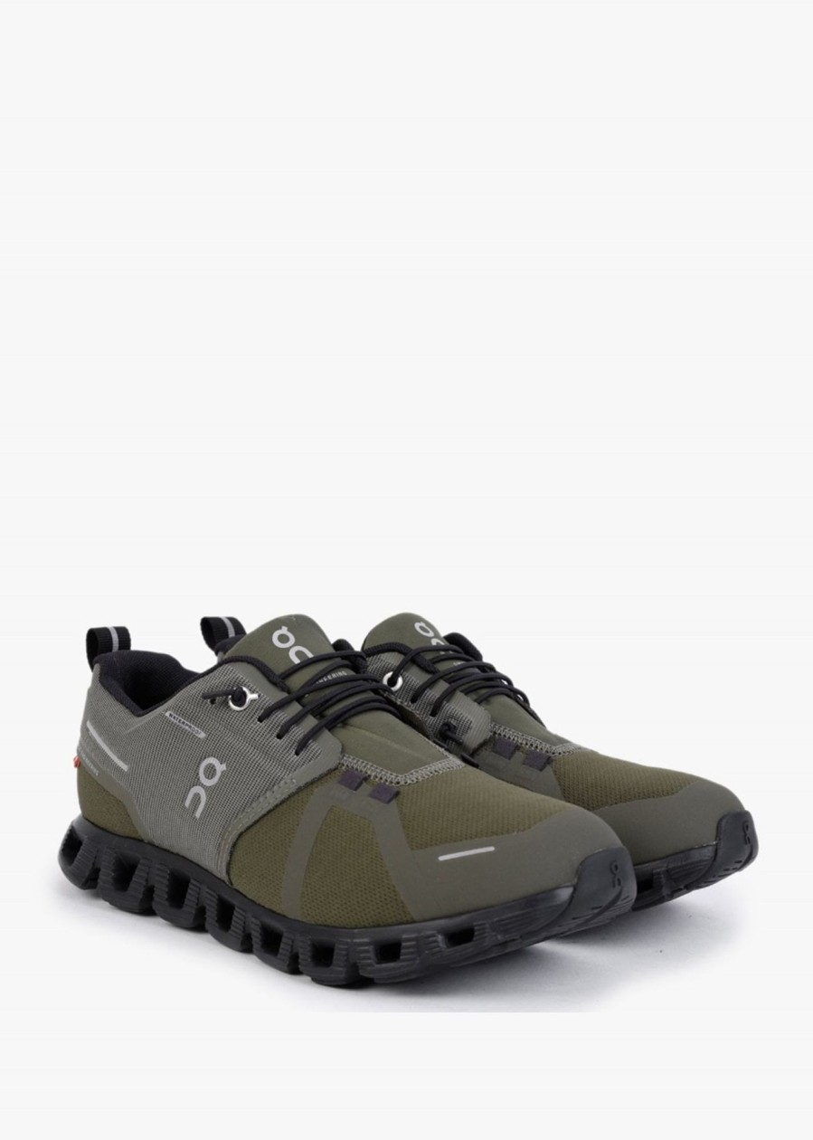 Womens ON RUNNING Trainers | Womens Cloud 5 Waterproof Olive Black Trainers