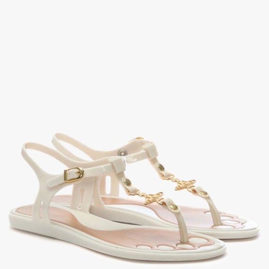 Womens VIVIENNE WESTWOOD Sandals | X Melissa Womens Solar Orb Toe Post Sandals In Ivory